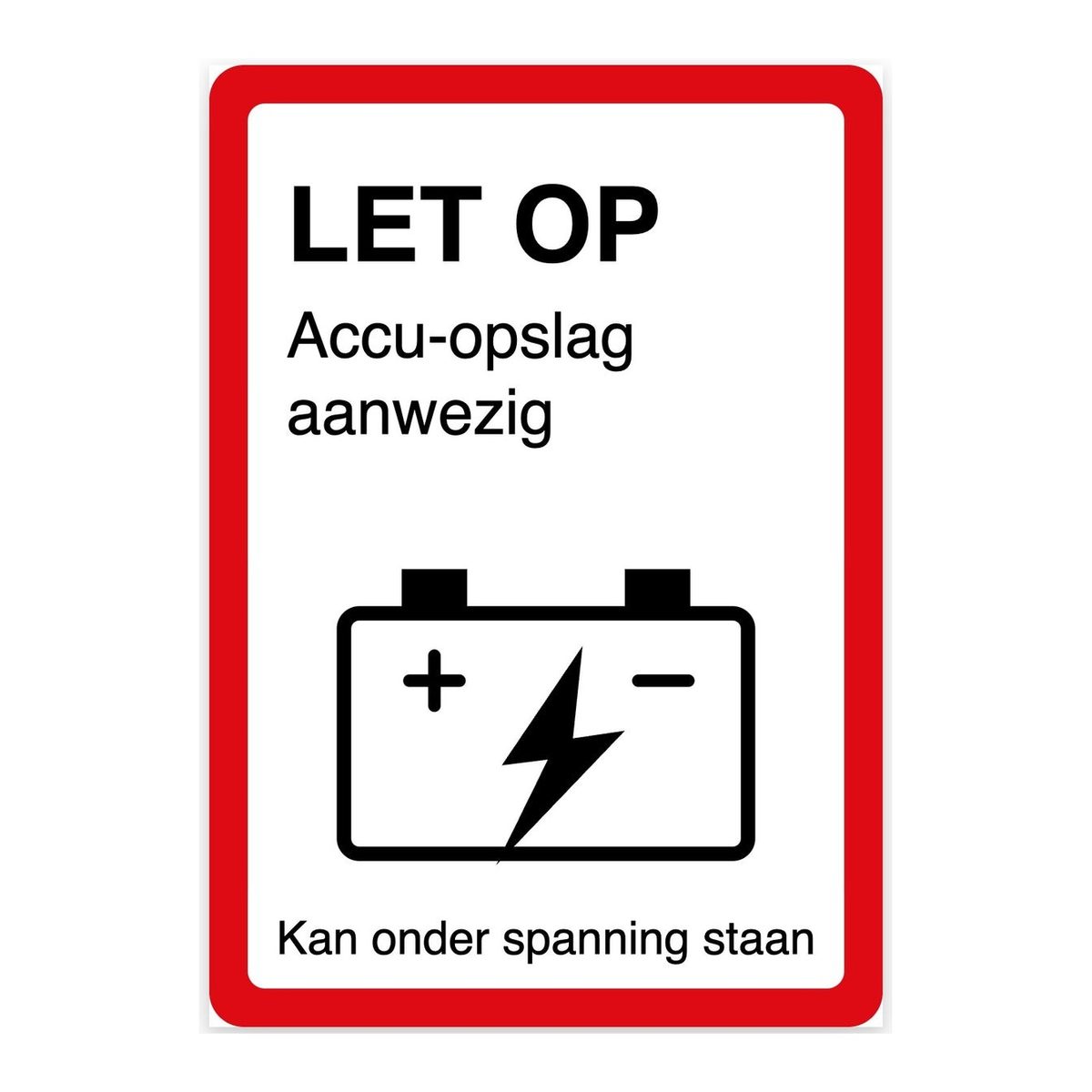 Accu sticker NEN 1010