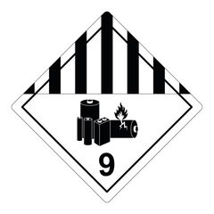 ADR klasse 9 sticker lithiumbatterijen