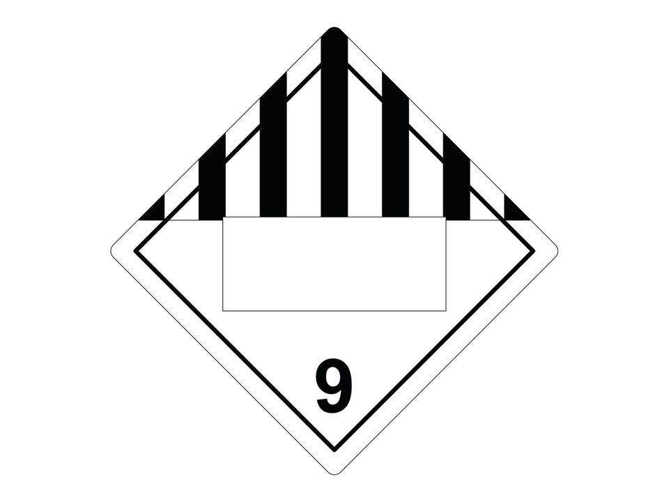 ADR klasse 9 sticker met tekstvak