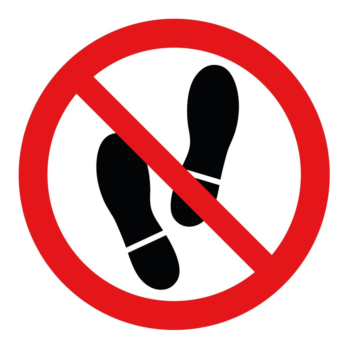 Betreden verboden sticker (ISO 7010 P024)