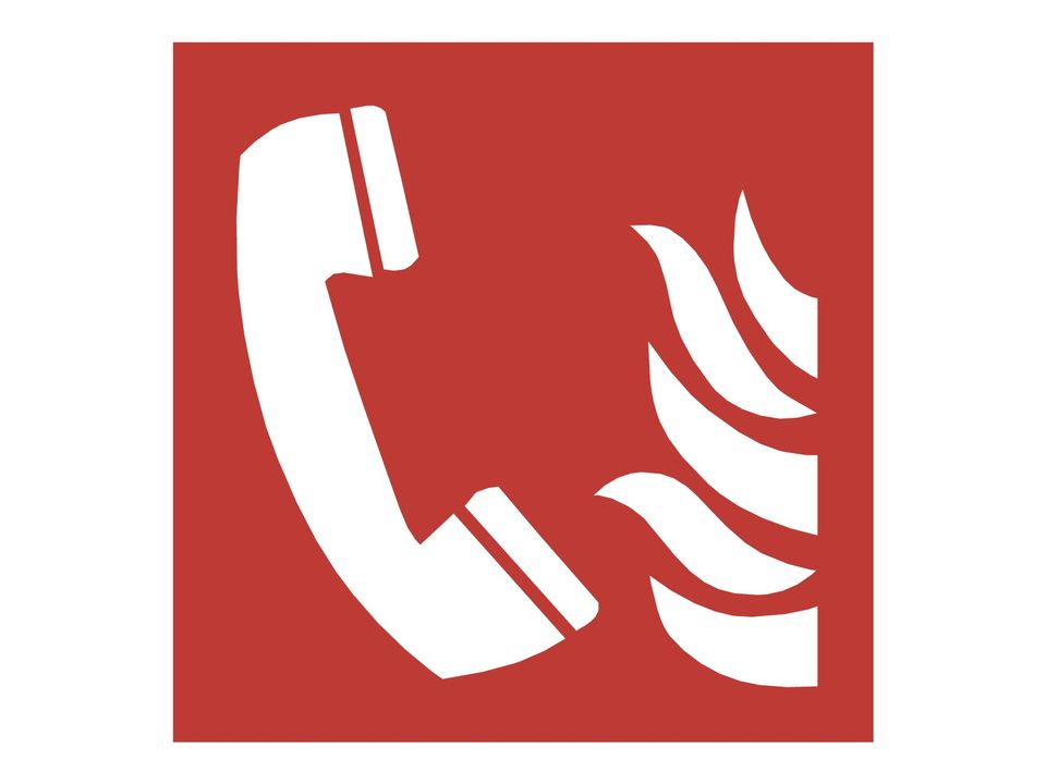 Brand alarmtelefoon sticker