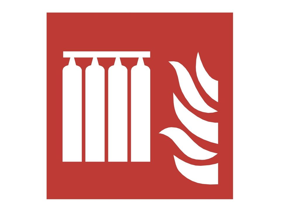 Brandblusbatterij sticker