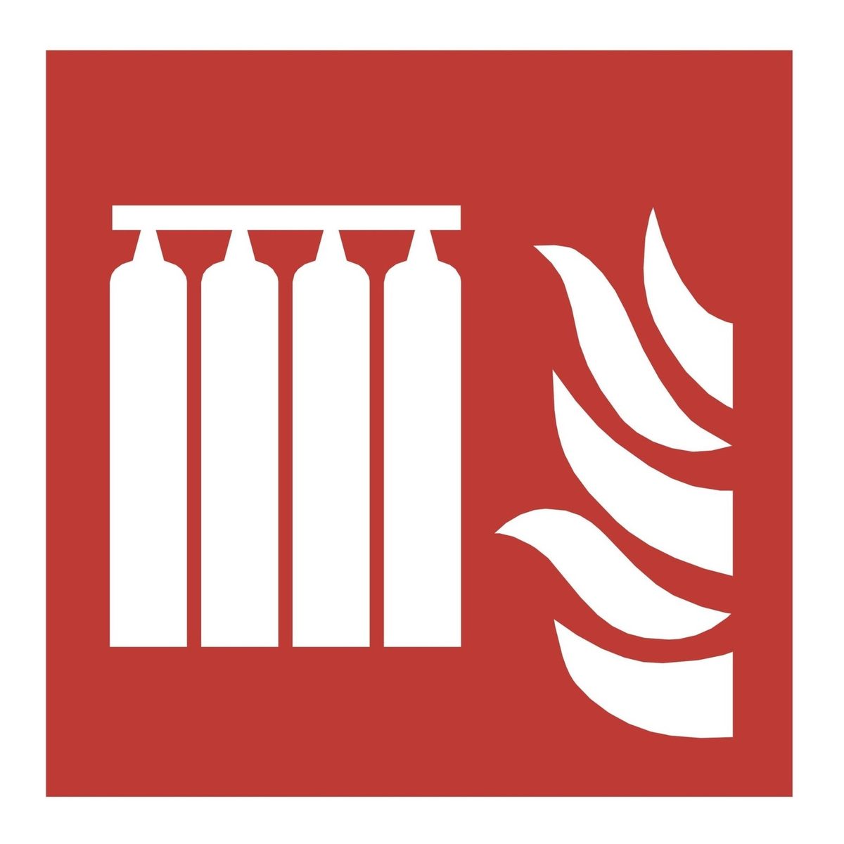 Brandblusbatterij sticker (ISO 7010 F008)