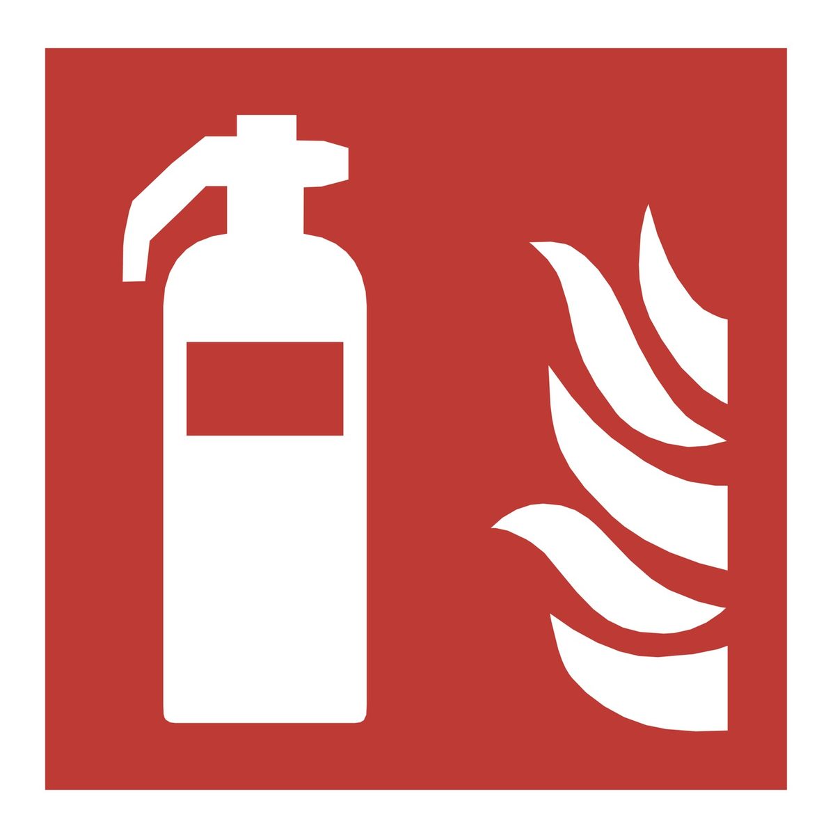Brandblusser sticker (ISO 7010 F001)