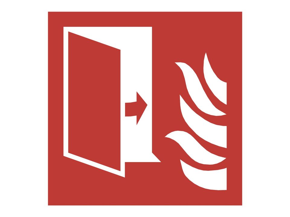 Brandwerende deur sticker