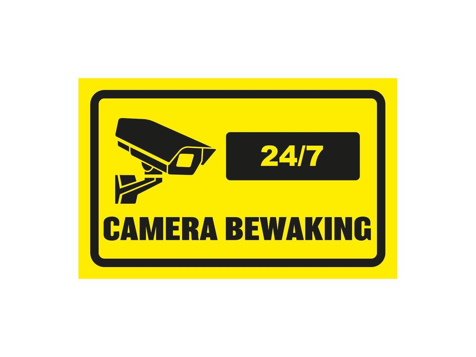 Camera bewaking sticker 10 × 6 cm