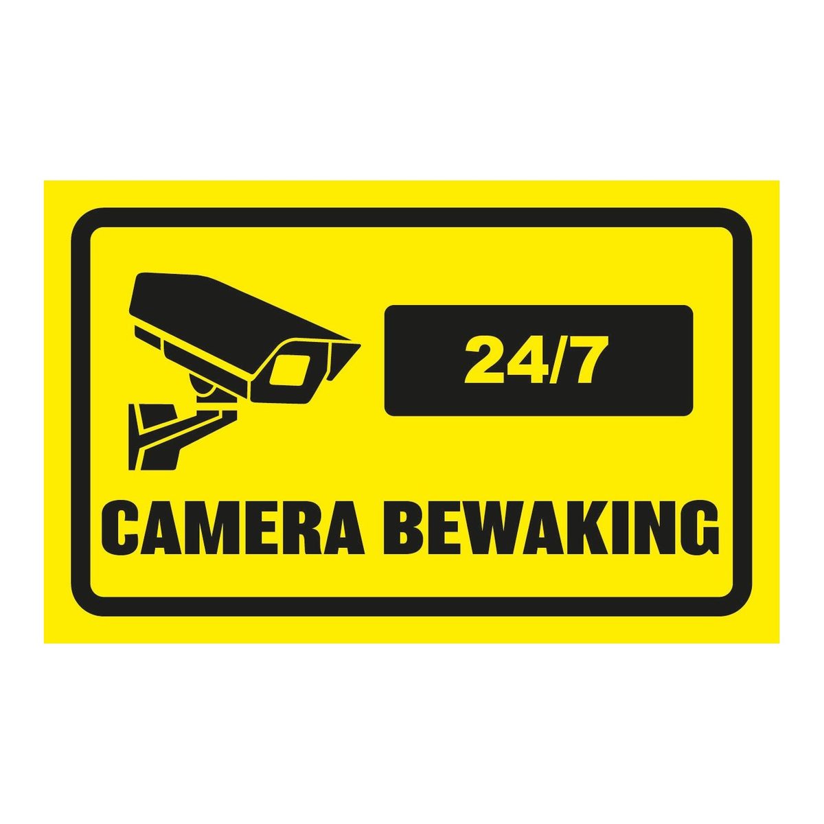Camera bewaking sticker 10 × 6 cm