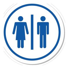 Dames en Heren Toilet ronde sticker