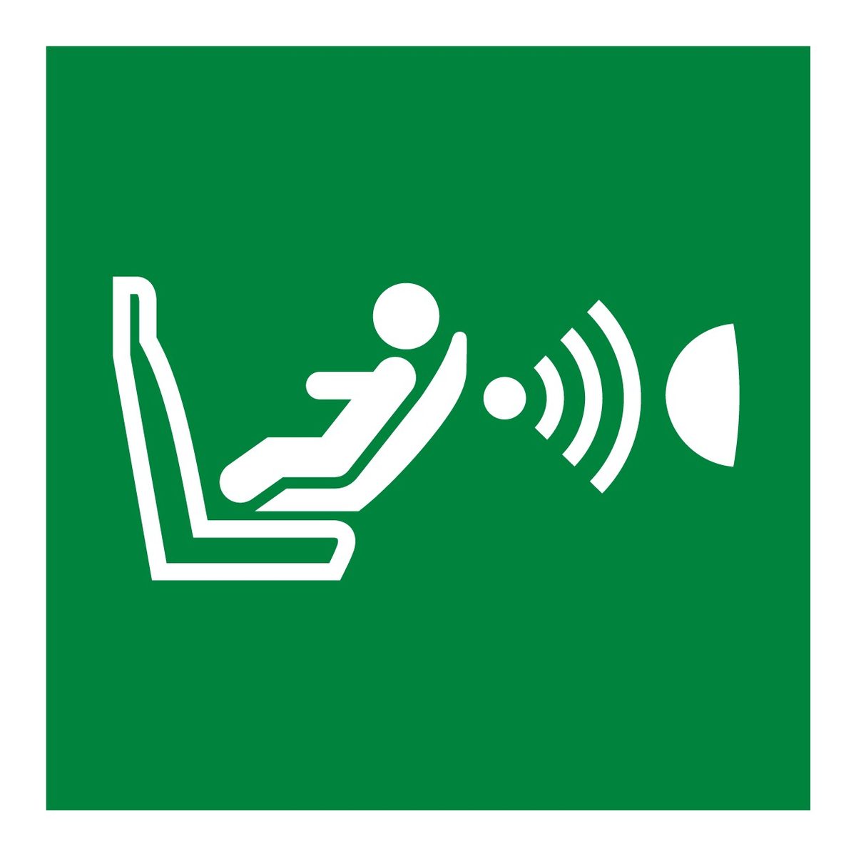 Detectie kinderstoeltje sticker (ISO 7010 E014)