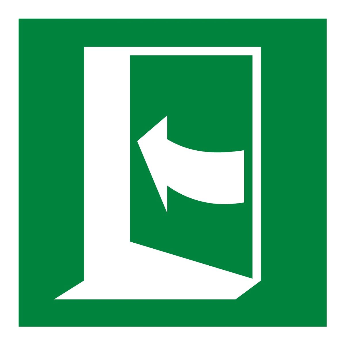 Deur drukken naar links sticker (ISO 7010 E022)
