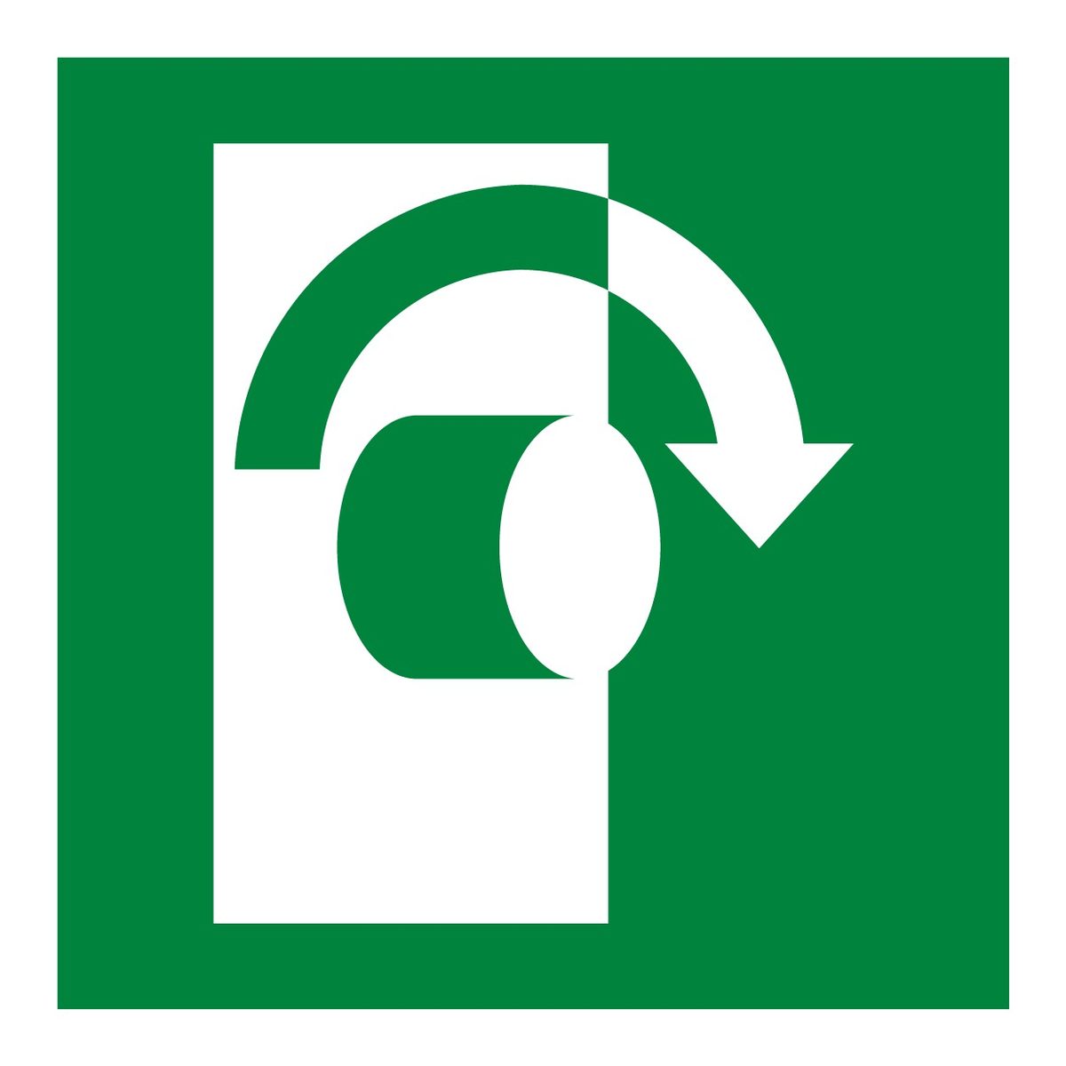 Deur openen naar rechts sticker (ISO 7010 E019)