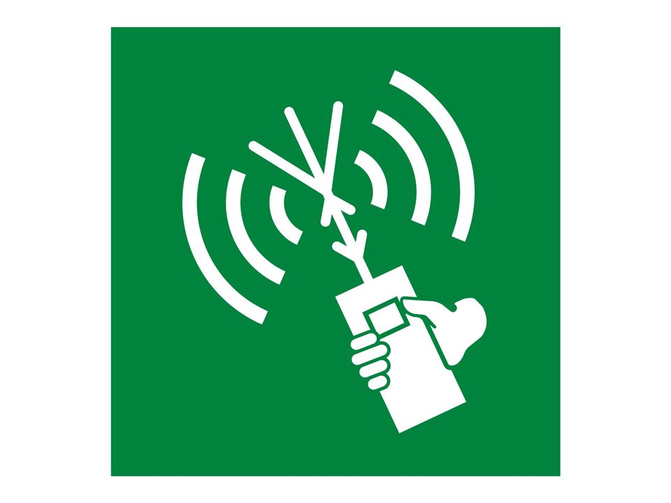 Draagbare noodradio sticker