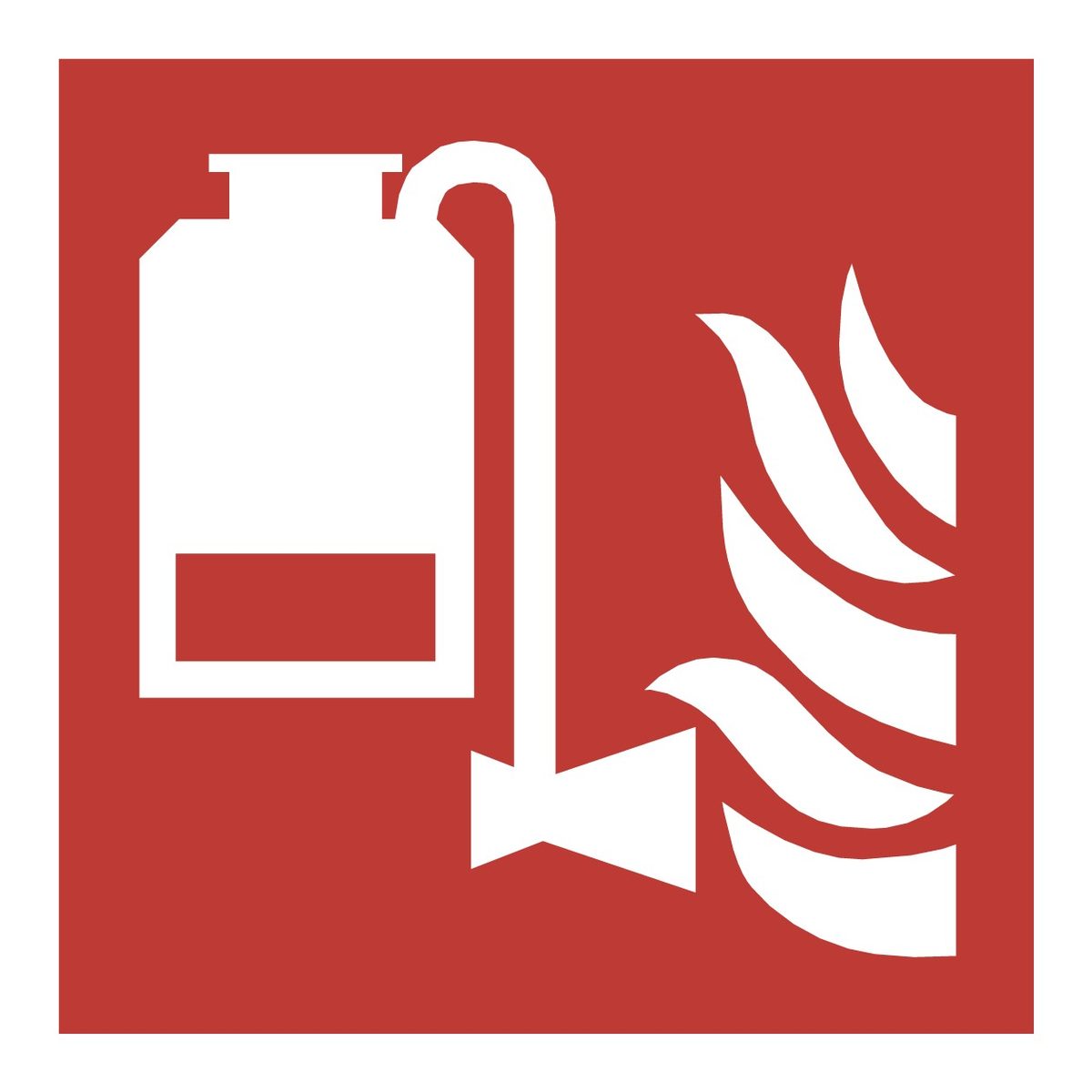 Draagbare schuimblusser sticker (ISO 7010 F010)