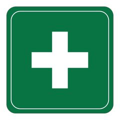 Pictogram sticker EHBO kruis / van vierkant