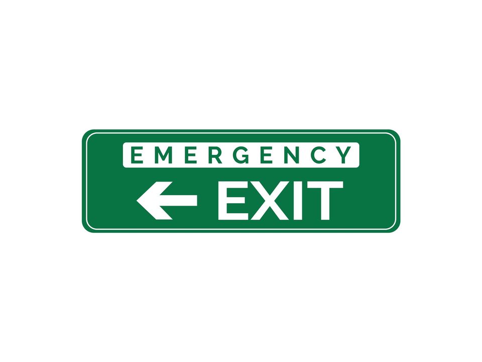 Emergency Exit sticker naar links