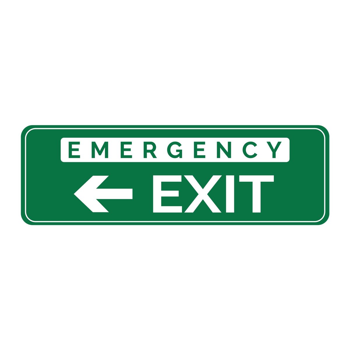 Emergency Exit sticker naar links (ISO 7010 E001)