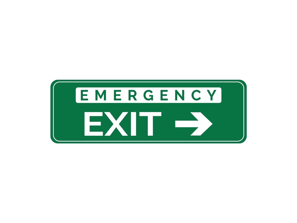 Emergency Exit sticker naar rechts