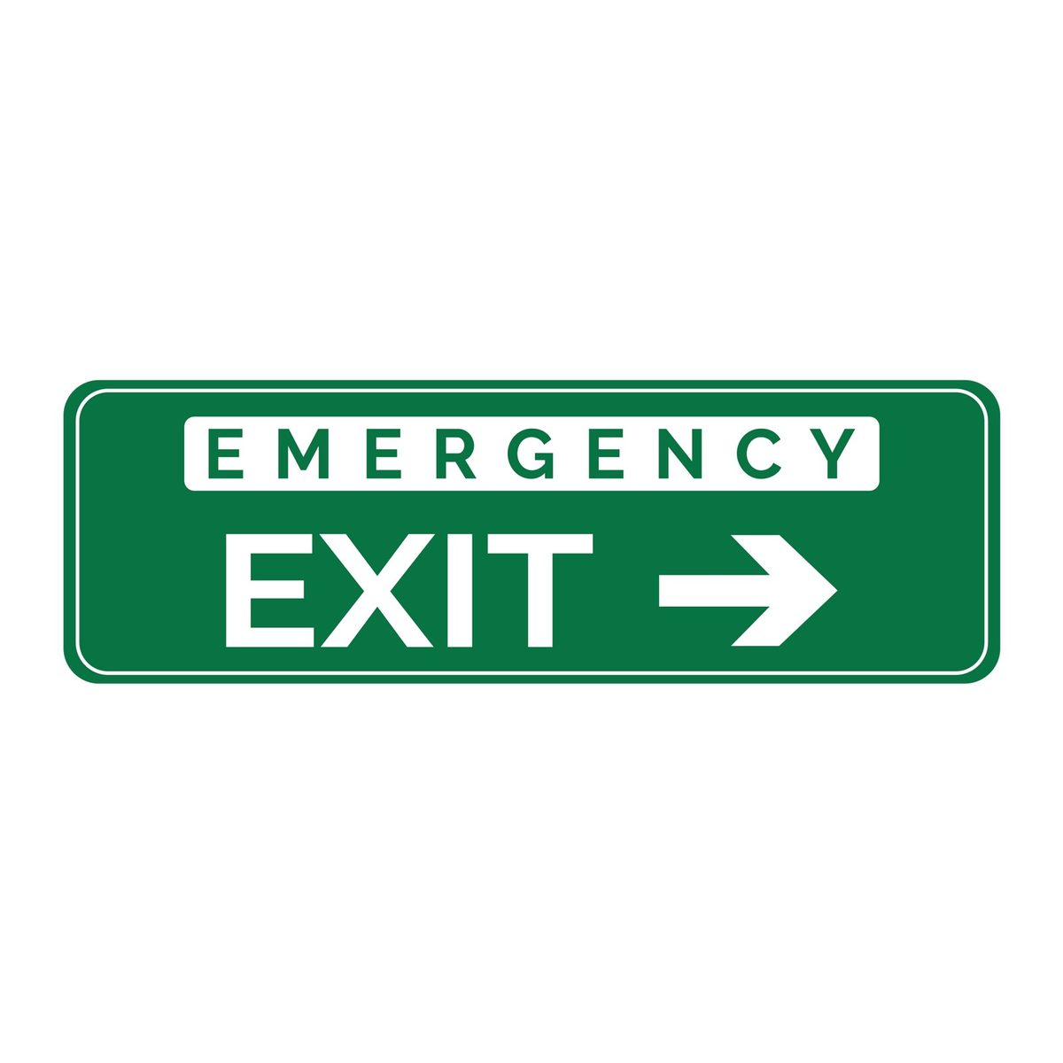 Emergency Exit sticker naar rechts (ISO 7010 E001)