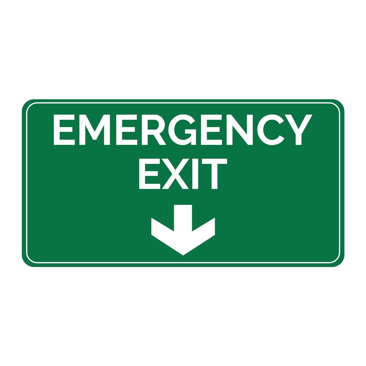 Emergency Exit sticker omlaag (ISO 7010 E005)