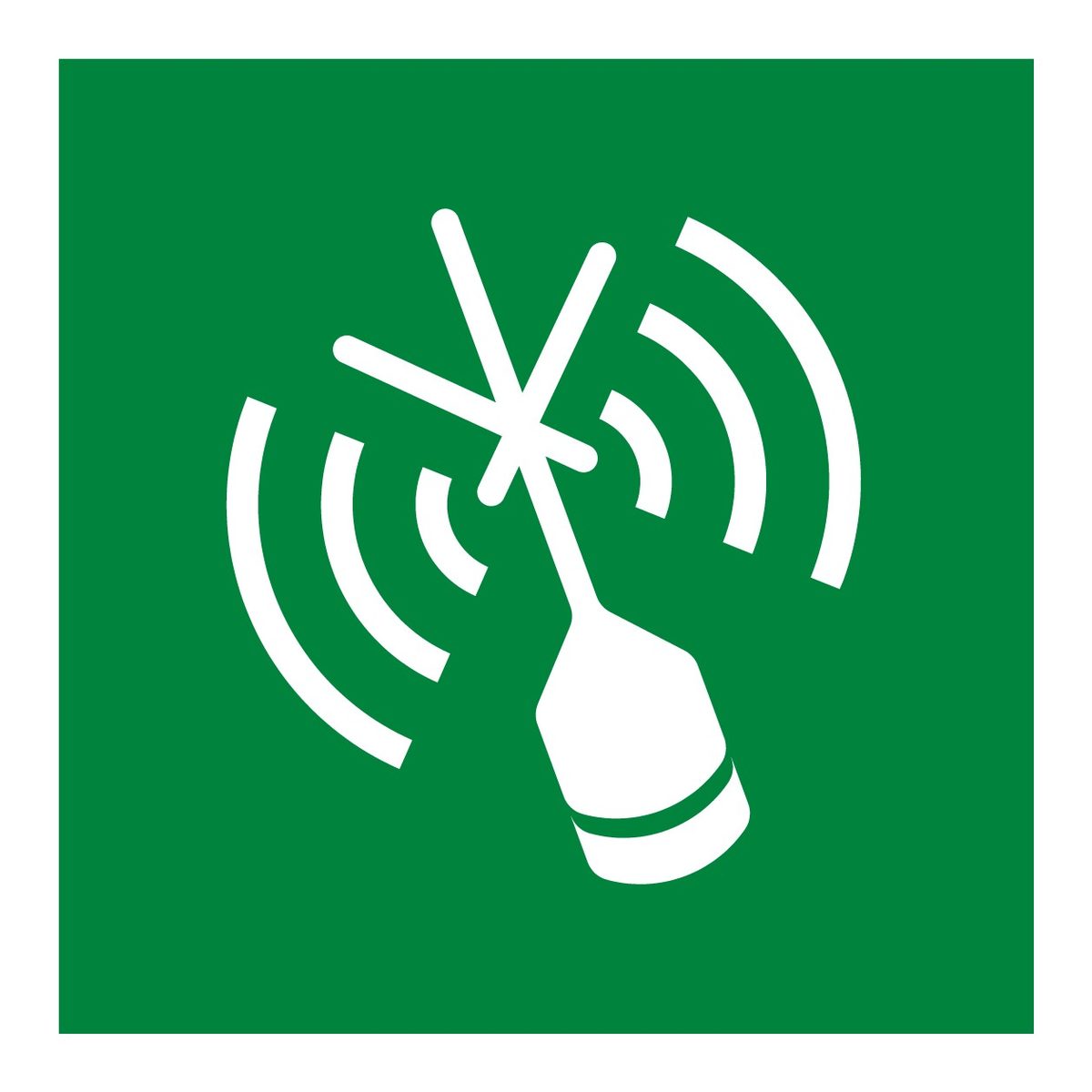 EPIRB noodbaken sticker (ISO 7010 E052)