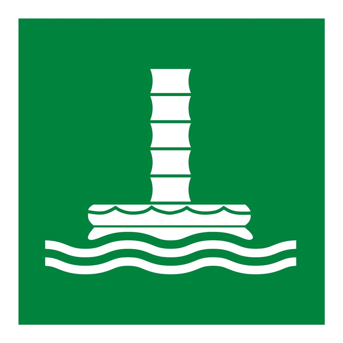 Evacuatie-valpijp sticker (ISO 7010 E055)