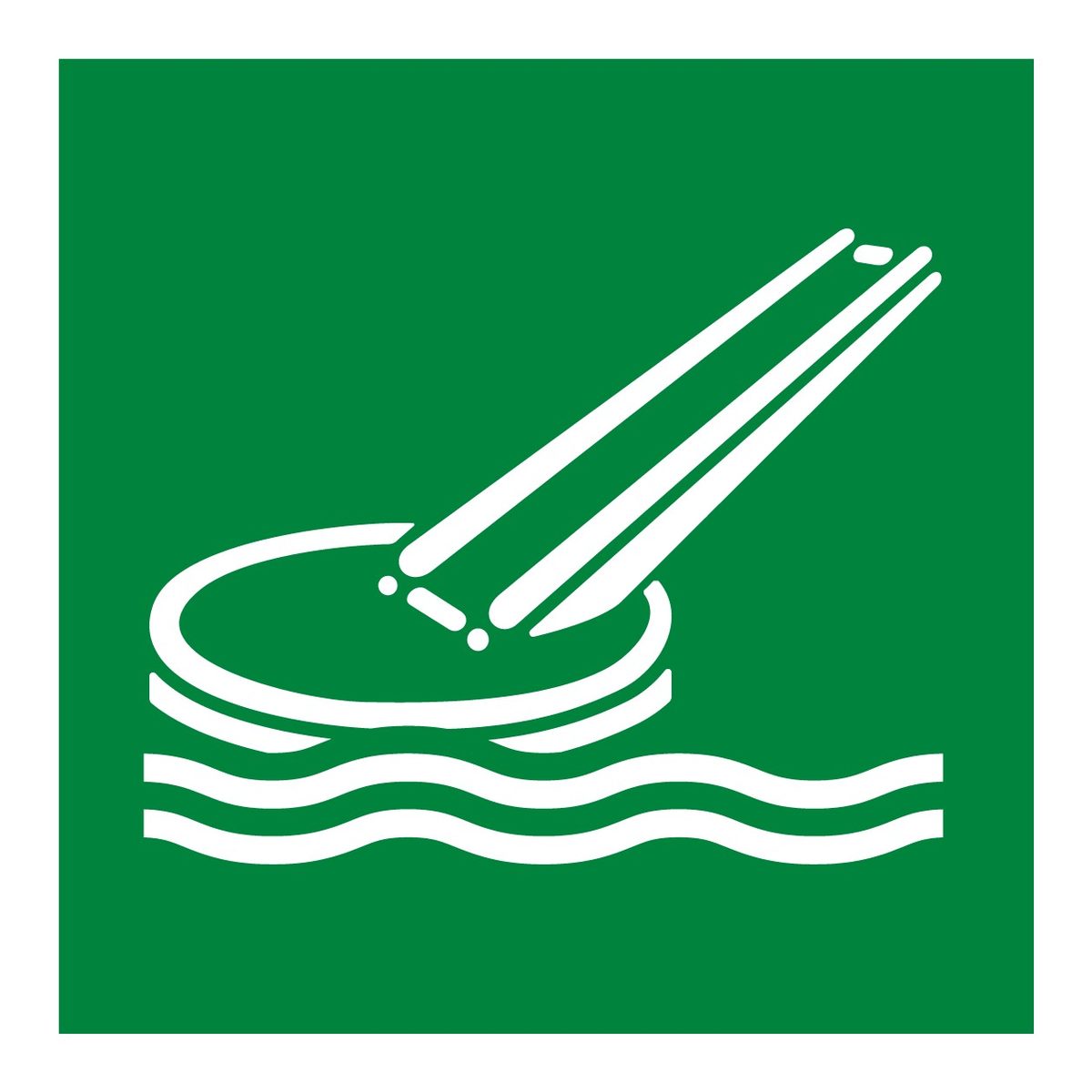 Evacuatieglijbaan sticker (ISO 7010 E054)