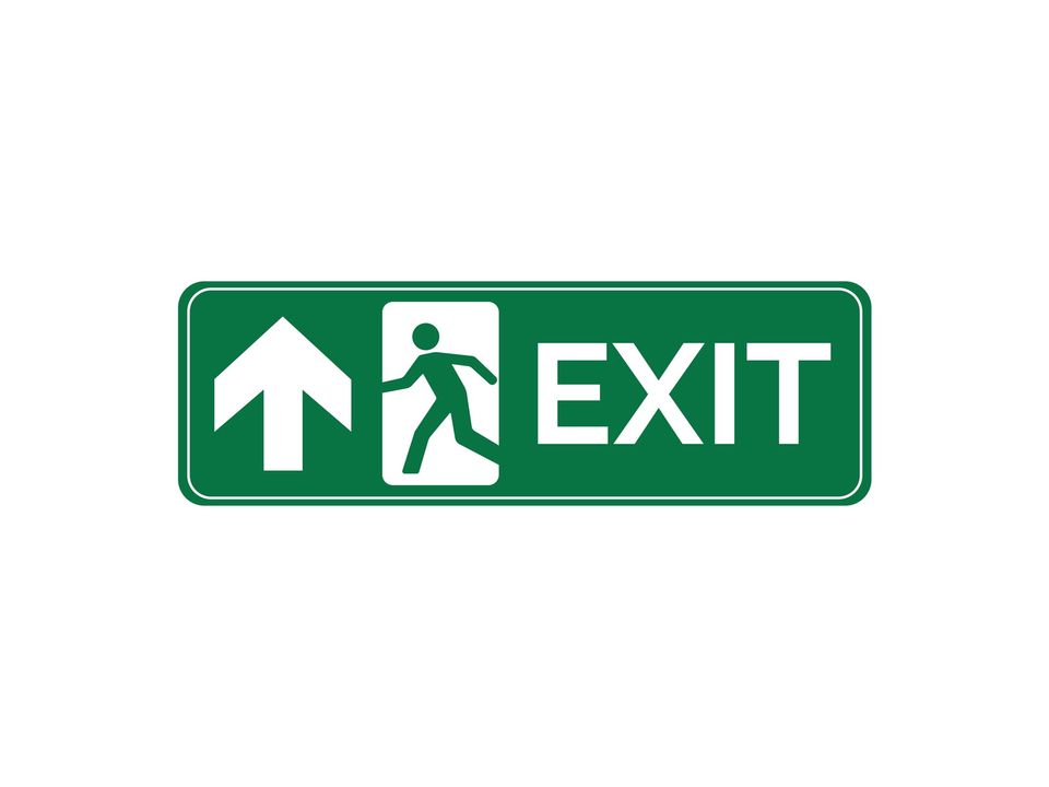 Exit vluchtwegsticker rechtdoor omhoog