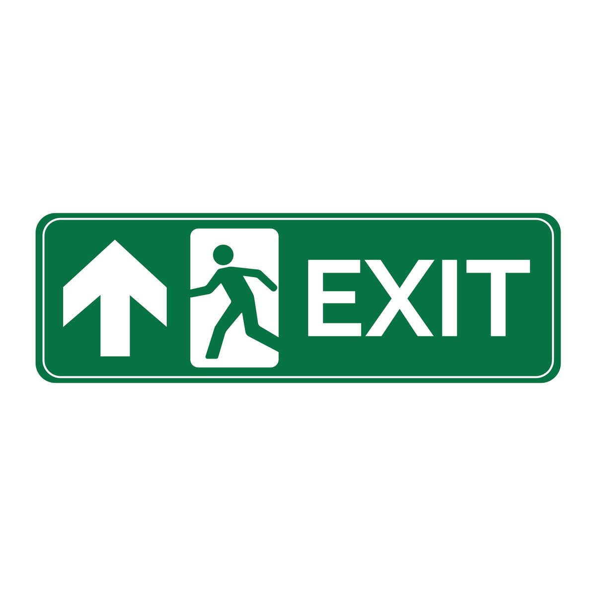 Exit vluchtwegsticker rechtdoor omhoog (ISO 7010 E005)