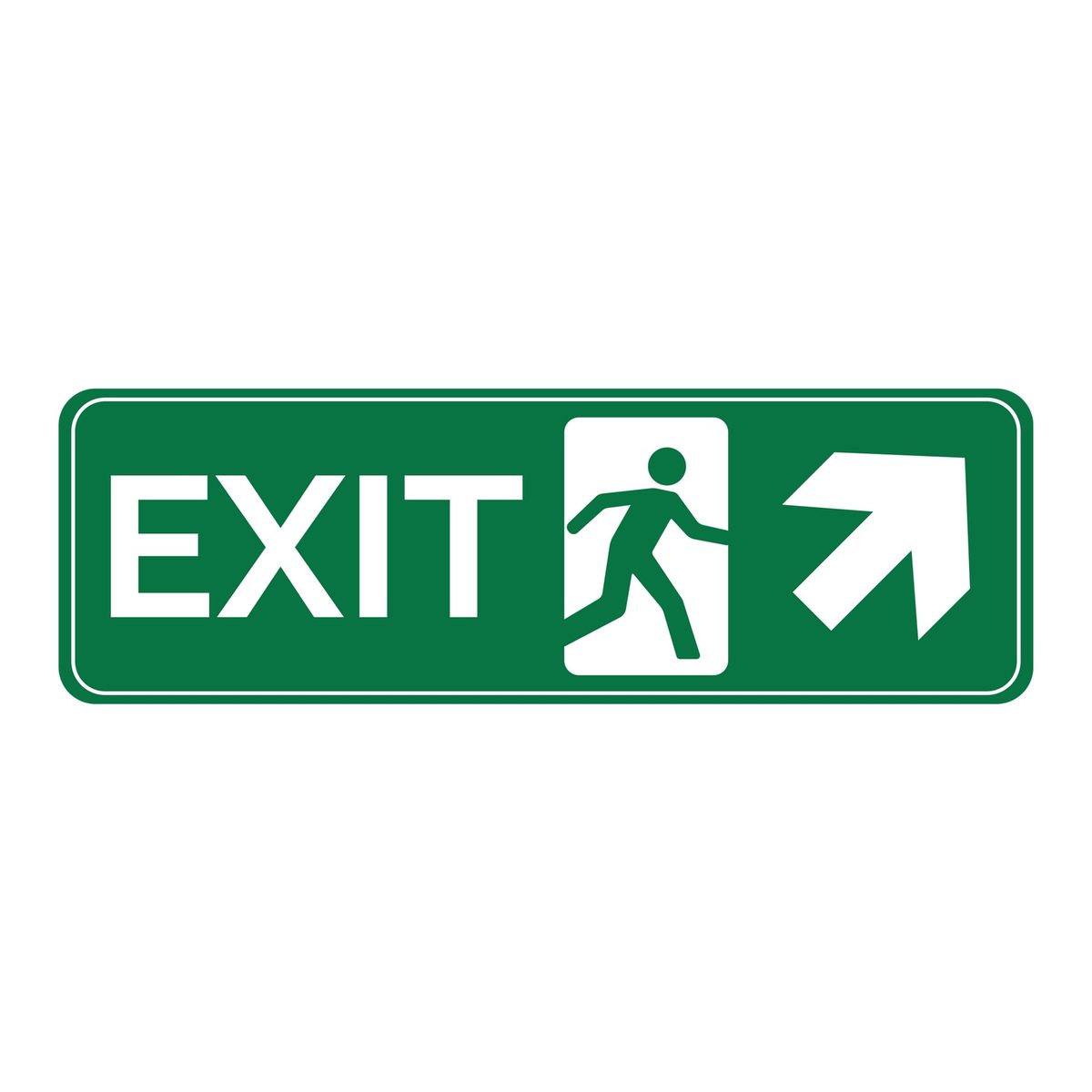 Exit vluchtwegsticker schuin rechts omhoog (ISO 7010 E006)