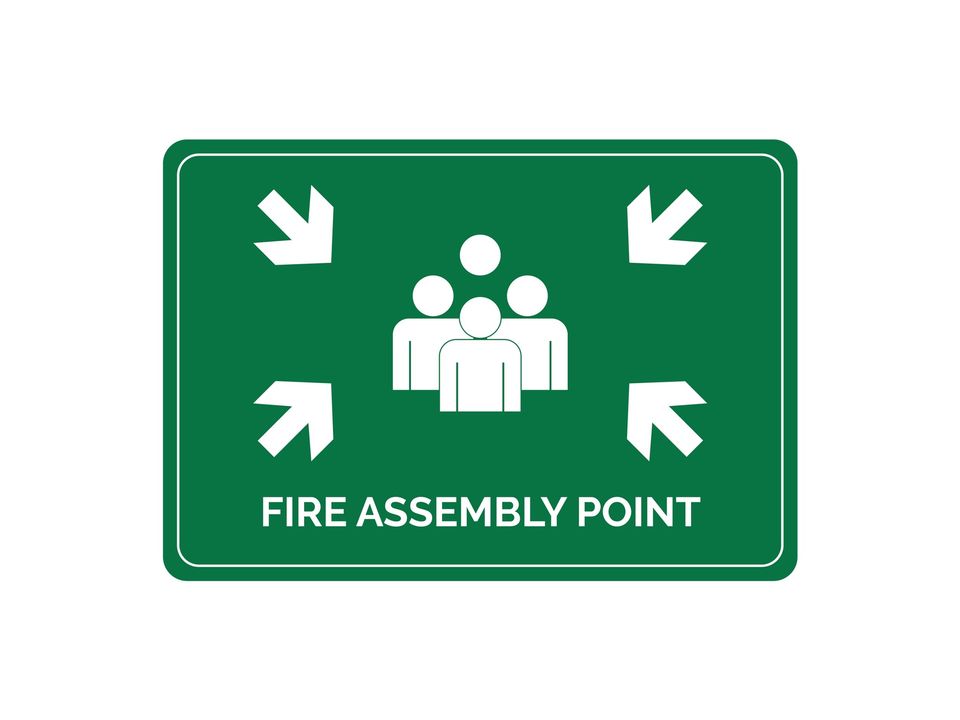 Fire assembly point - Pictogram sticker