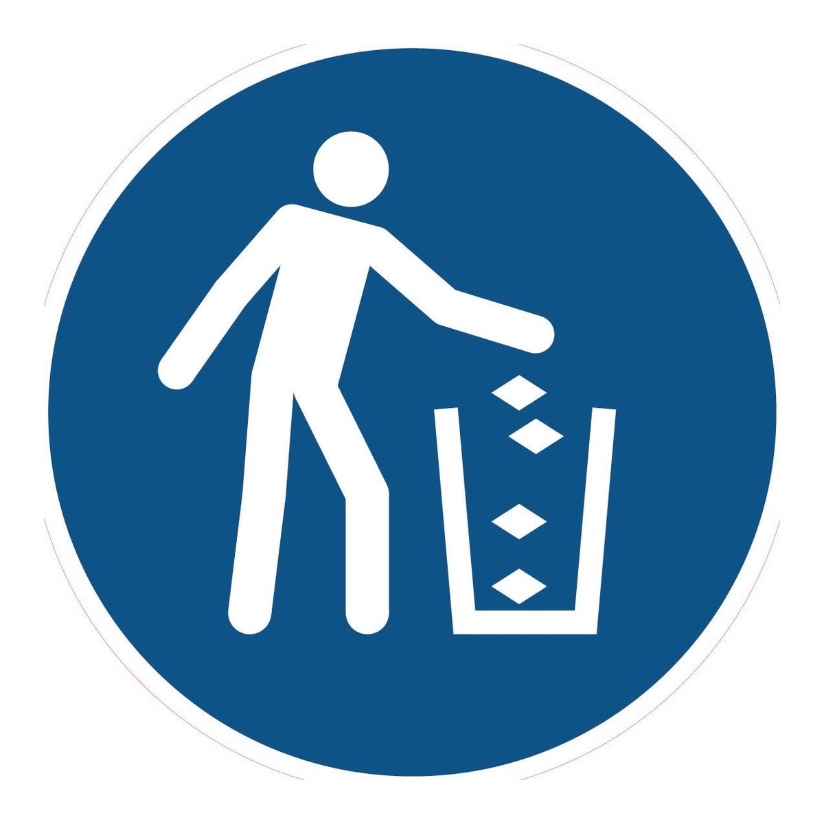 Gebodssticker Afvalbak gebruiken (ISO 7010 M030)