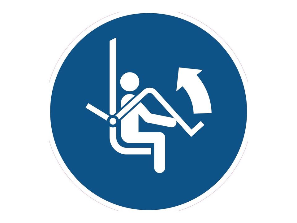 Gebodssticker Beugel stoeltjeslift openen