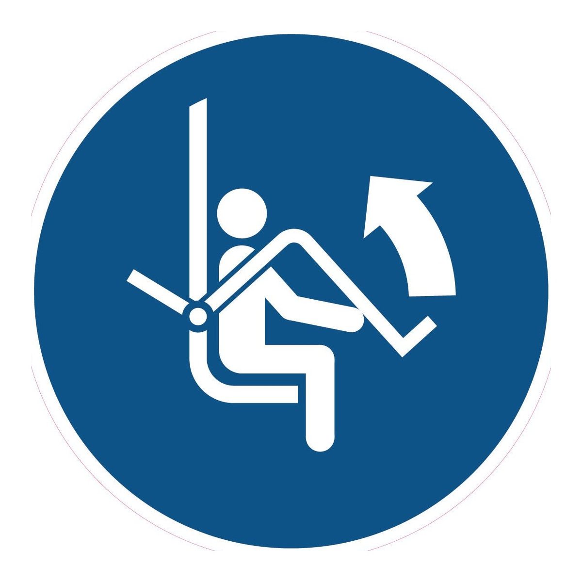 Gebodssticker Beugel stoeltjeslift openen (ISO 7010 M034)