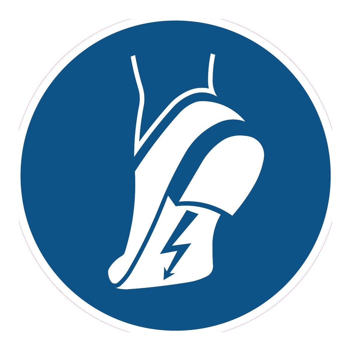 Gebodssticker Geleidende schoenen verplicht (ISO 7010 M032)
