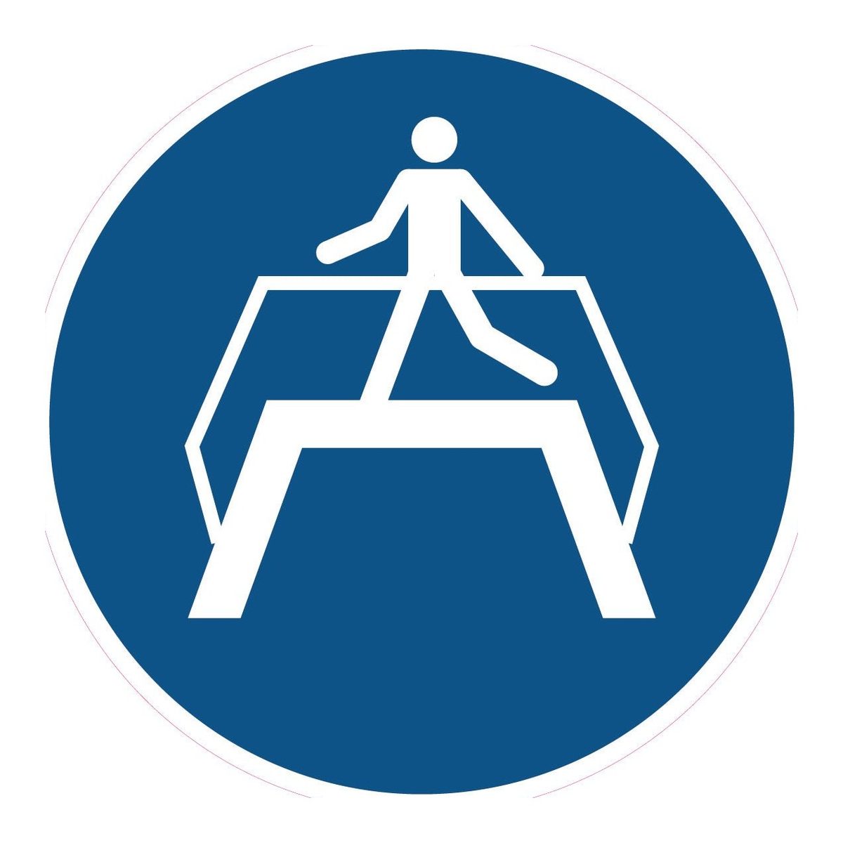 Gebodssticker Loopbrug gebruiken (ISO 7010 M023)