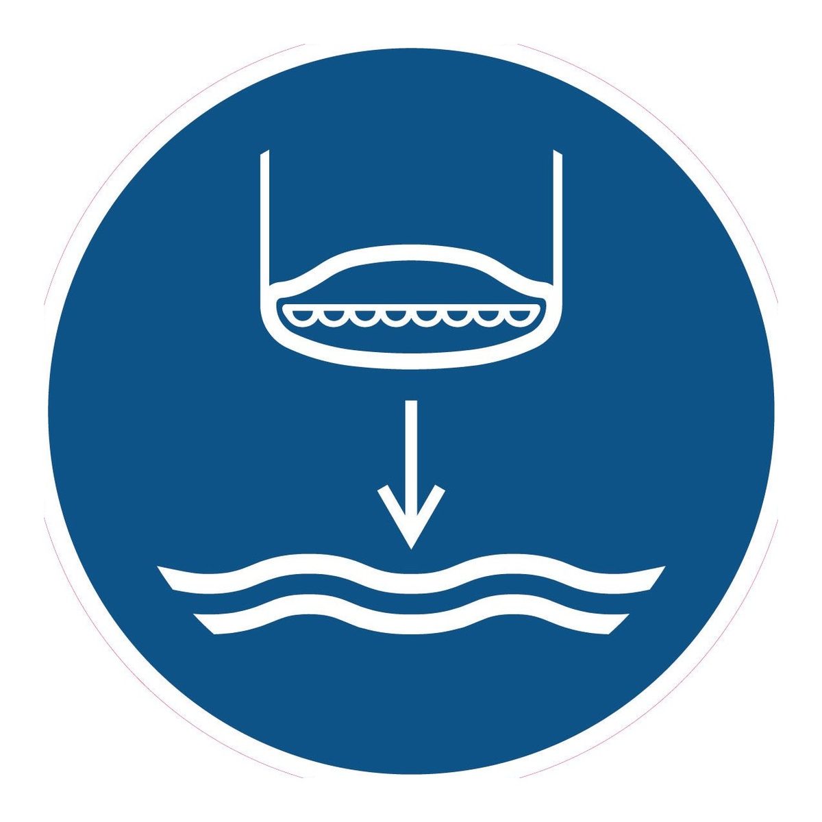 Gebodssticker Reddingsboot te water laten (ISO 7010 M039)