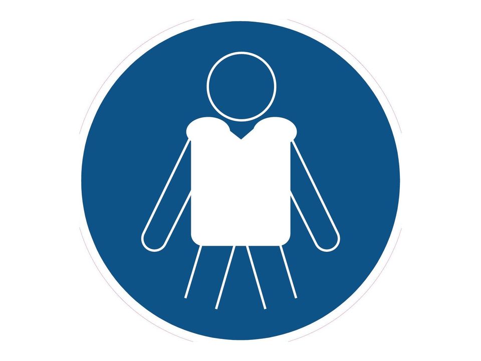 Gebodssticker Reddingvest verplicht