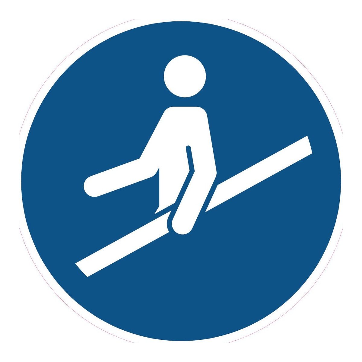 Gebodssticker Reling gebruiken (ISO 7010 M012)