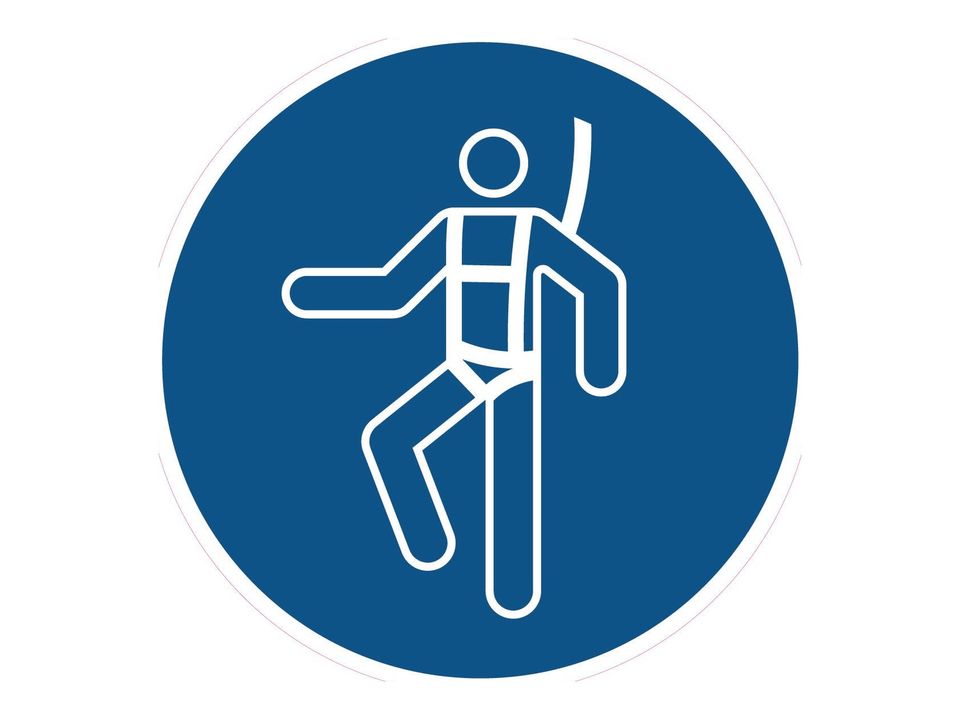 Gebodssticker Valbescherming verplicht