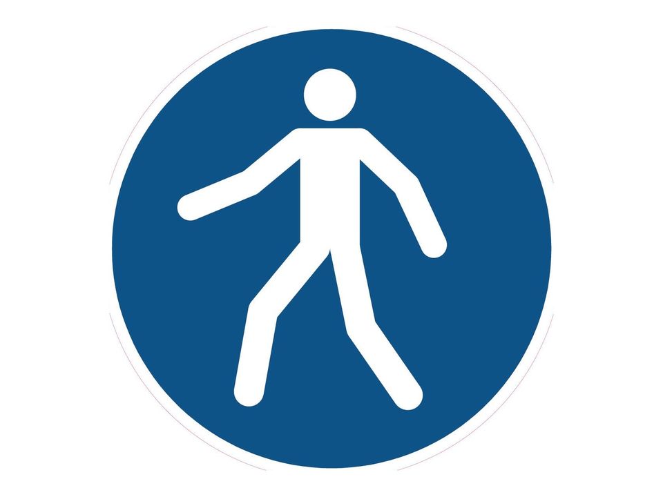 Gebodssticker Verplichte doorgang voetgangers