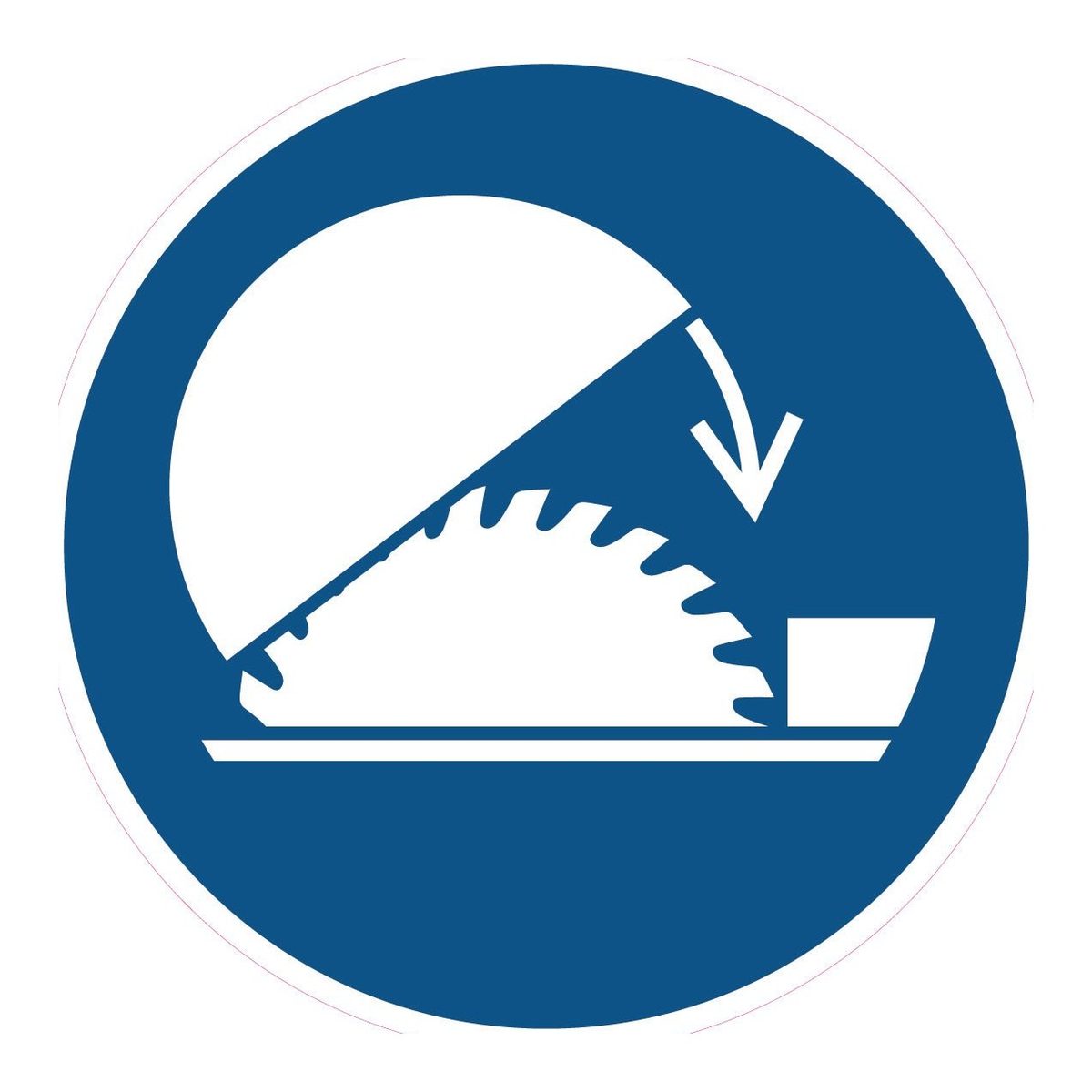 Gebodssticker Zaagblad sluiten (ISO 7010 M031)