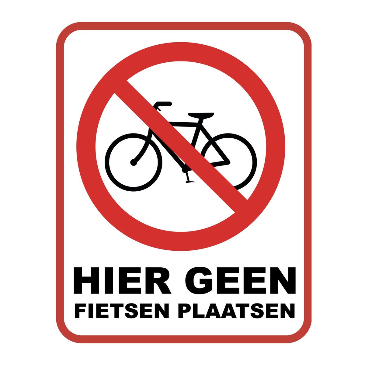 Geen fietsen plaatsen sticker 20 × 25 cm
