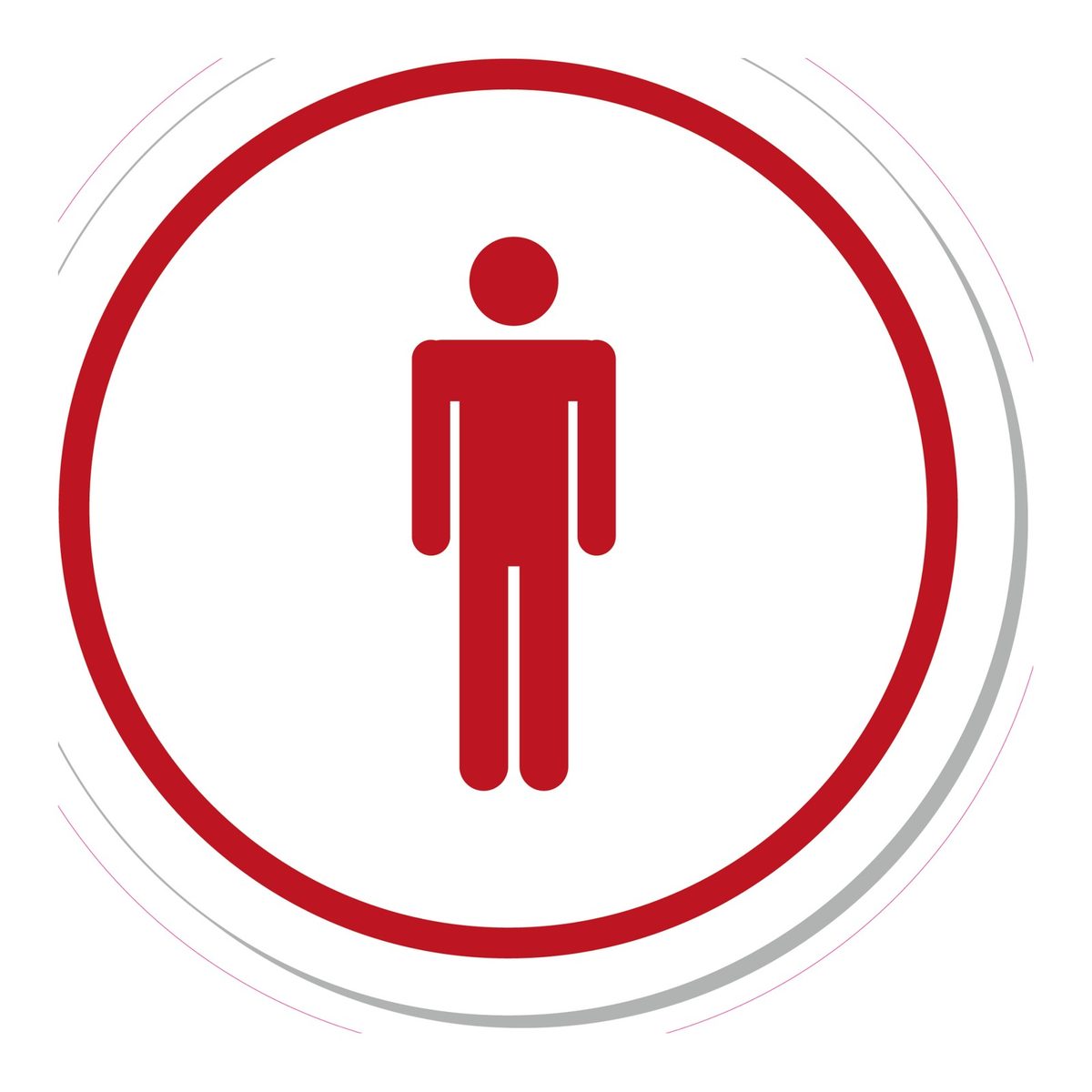 Heren Toilet ronde sticker