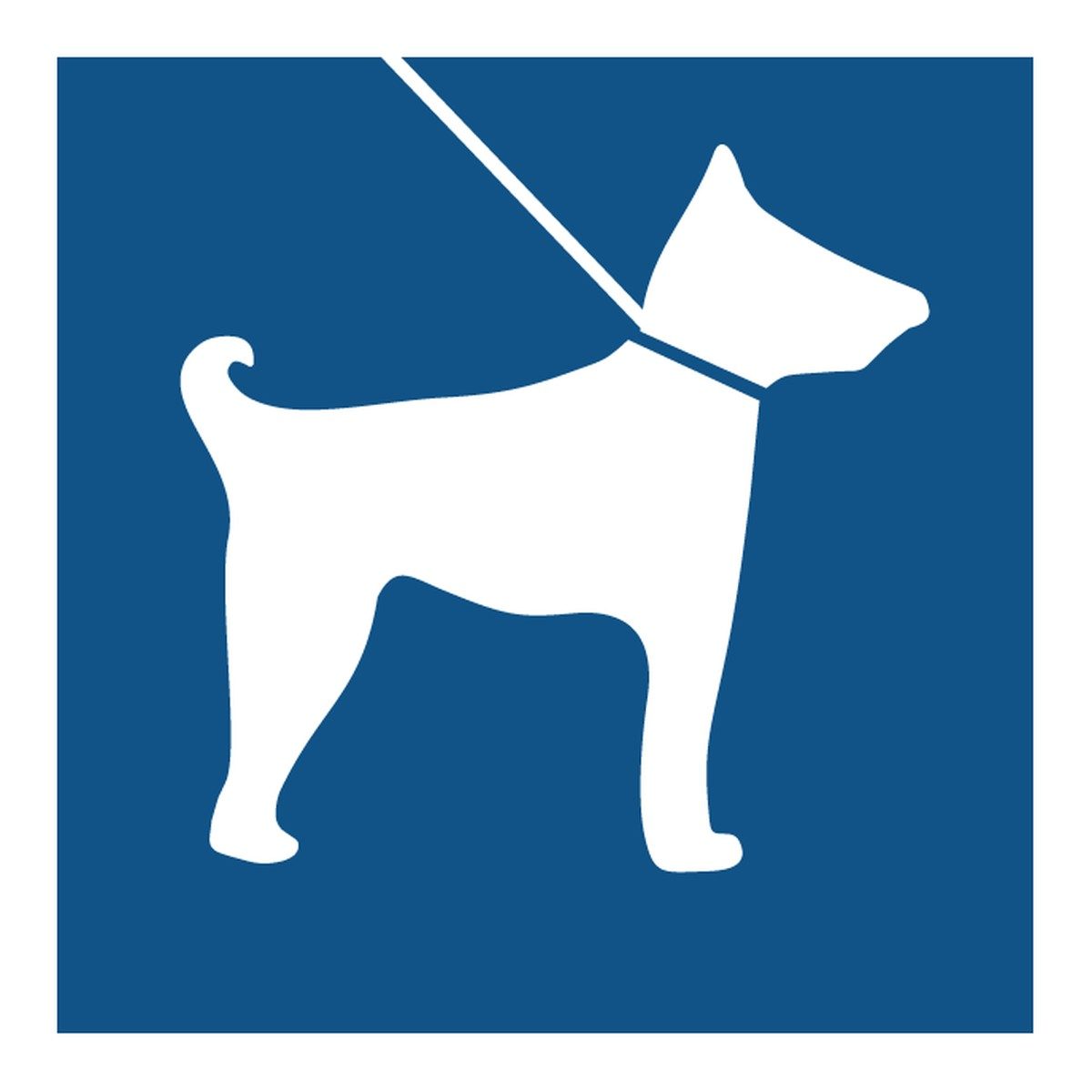 Honden aangelijnd sticker vierkant