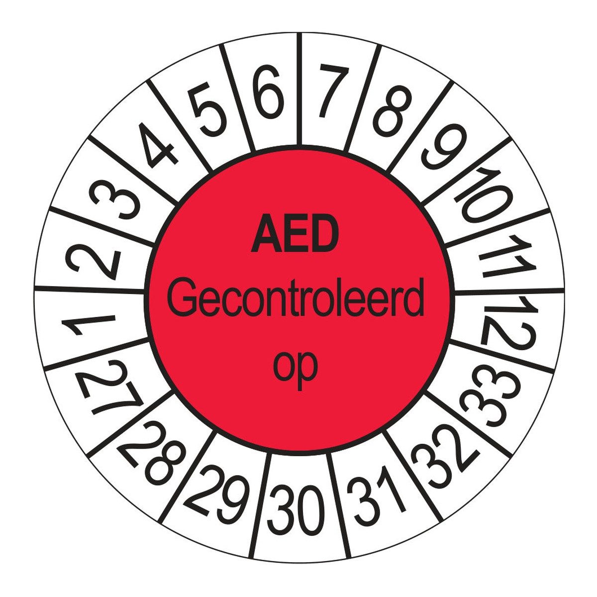 Keuringsstickers AED Gecontroleerd op 2027