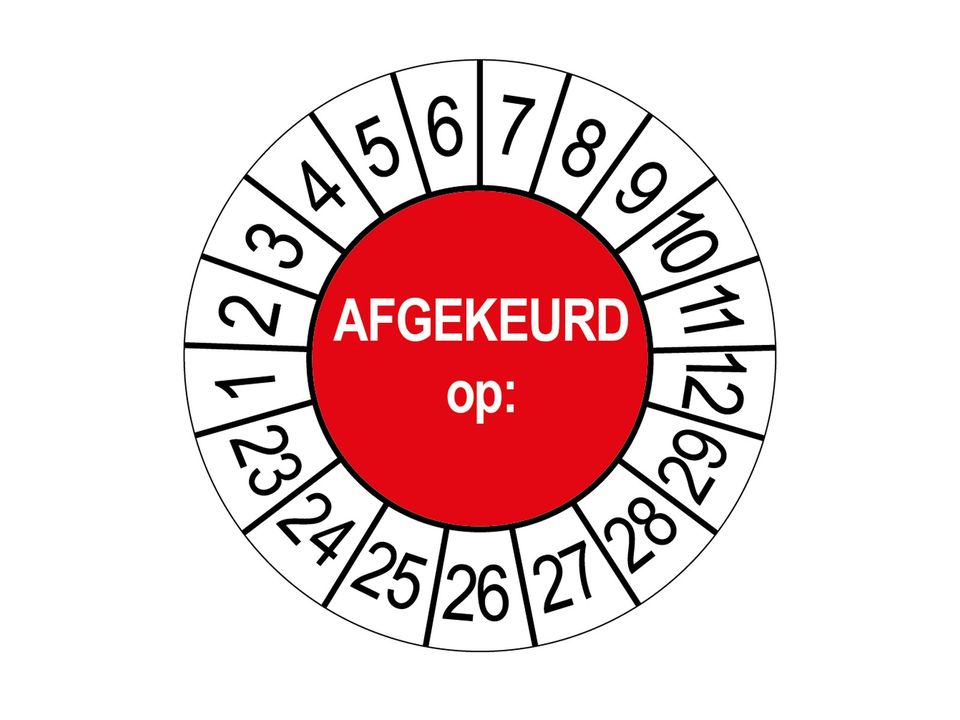 Keuringsstickers Afgekeurd