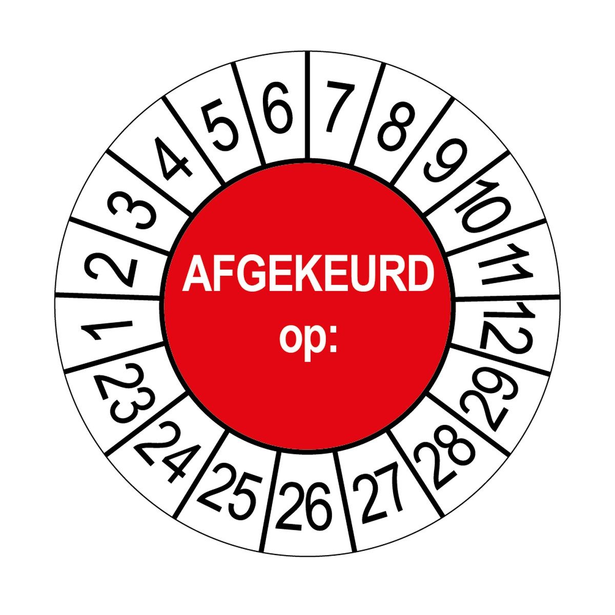 Keuringsstickers Afgekeurd