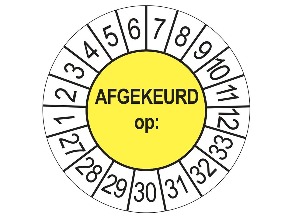 Keuringsstickers Afgekeurd op 2027