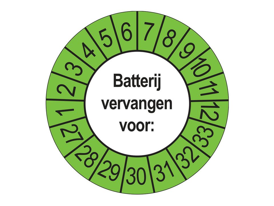 Keuringsstickers Batterij Vervangen 2027