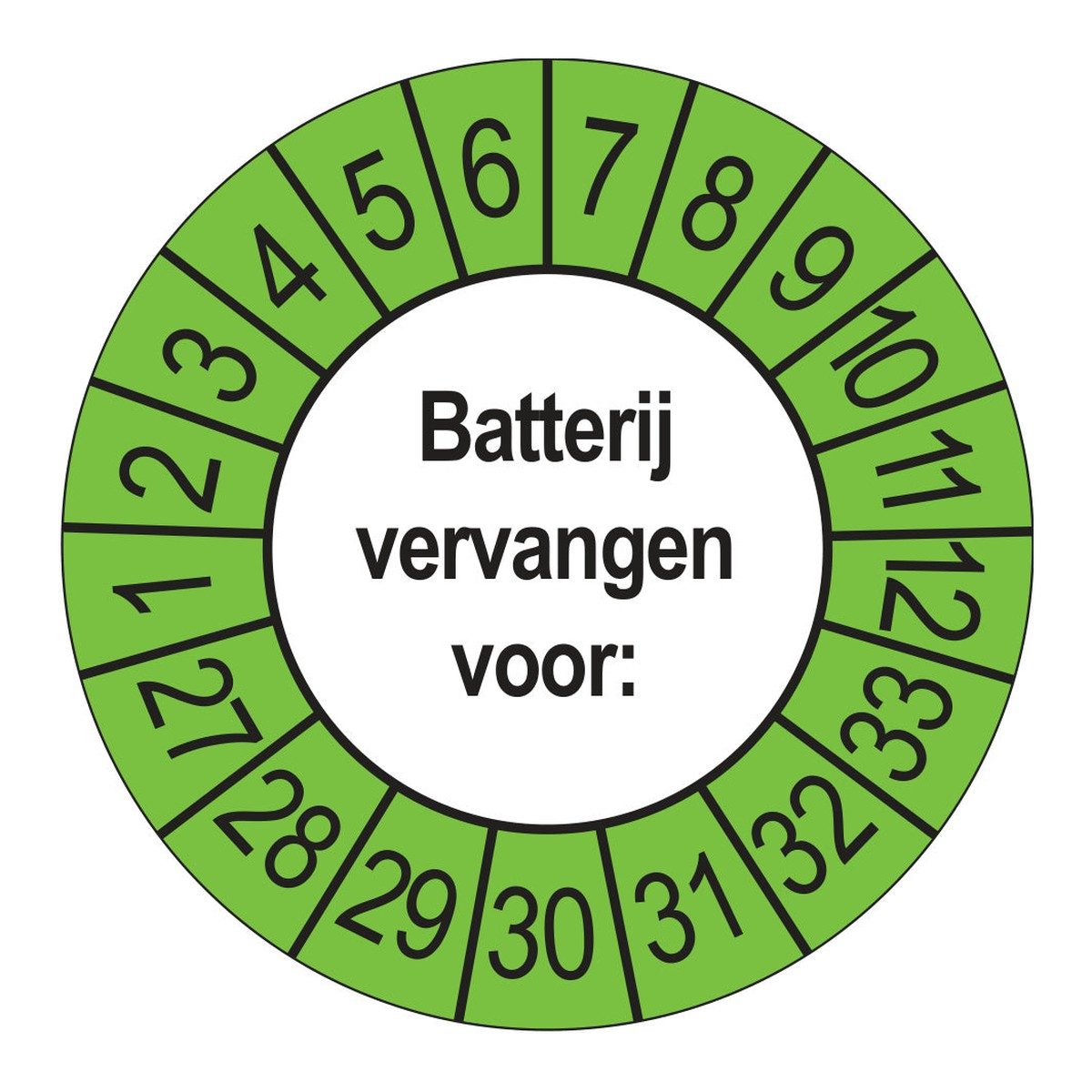 Keuringsstickers Batterij Vervangen 2027